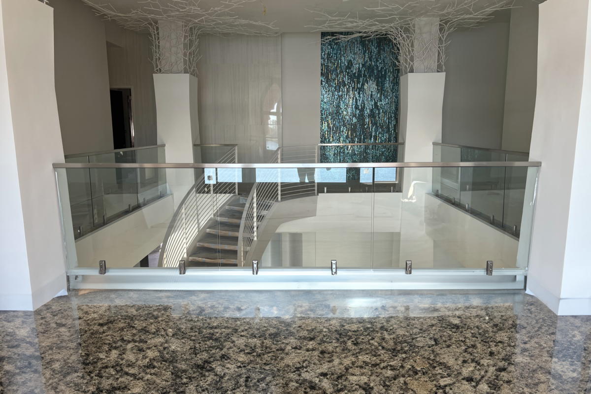 railing glass installation