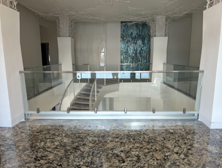 railing glass installation
